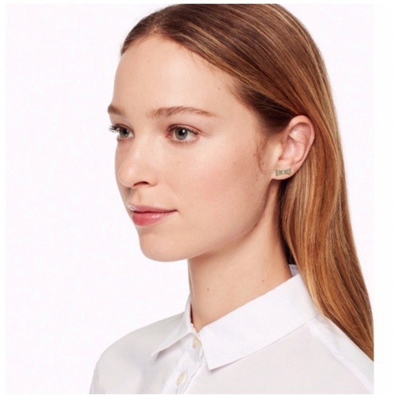 Kate Spade Gold Crystal Ready Set Bow Earrings - Picture 5 of 5